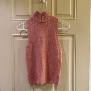 Express Pink Sleeveless Cowl Neck Sweater